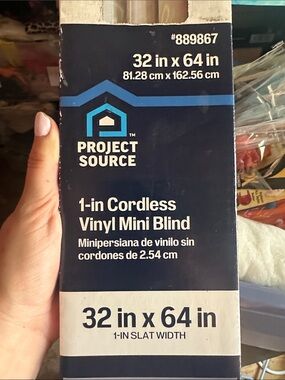 Project Source 32 x 64" 1-in Cordless Vinyl Mini Blind - light filtering